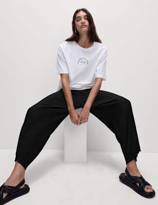 Plisse Wide Leg Cropped Trousers