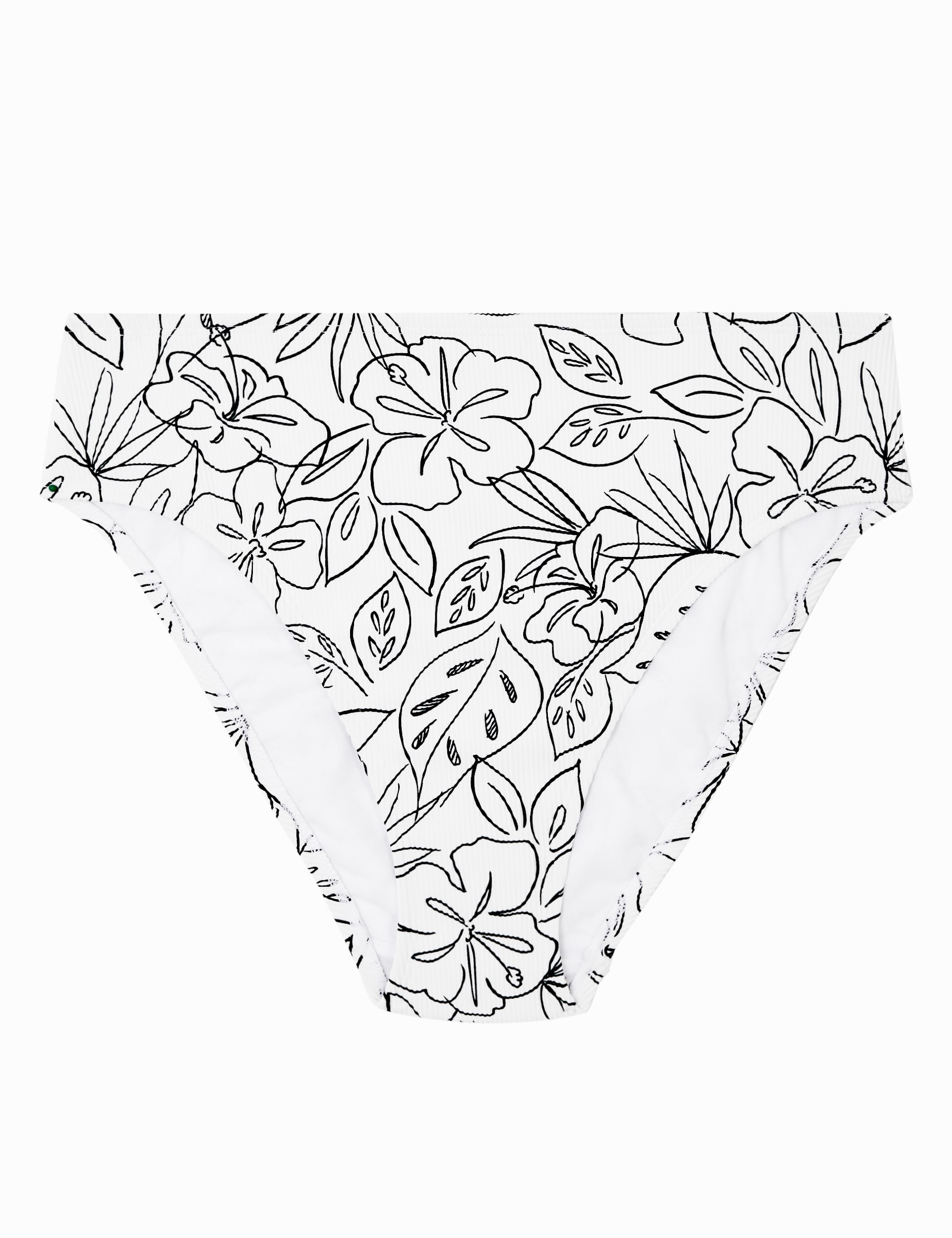 Floral Ribbed High Leg Bikini Bottoms M S Collection M S IE