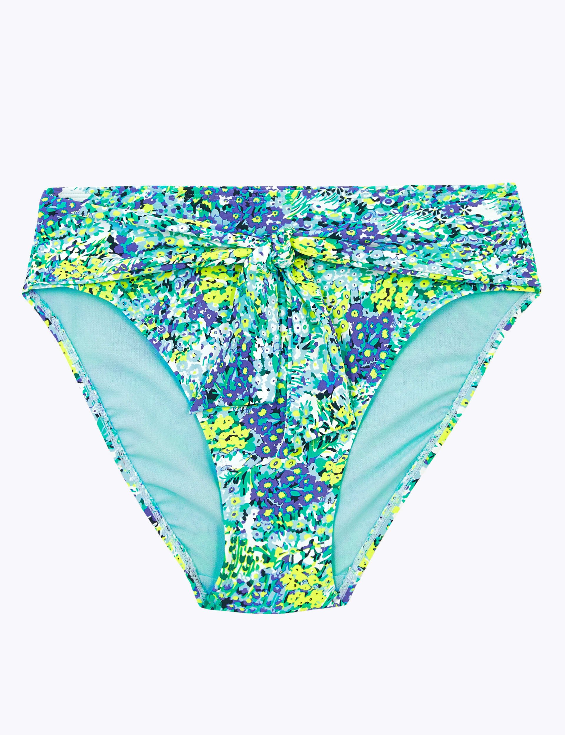 Floral Knot High Waisted Bikini Bottoms M S M S IE