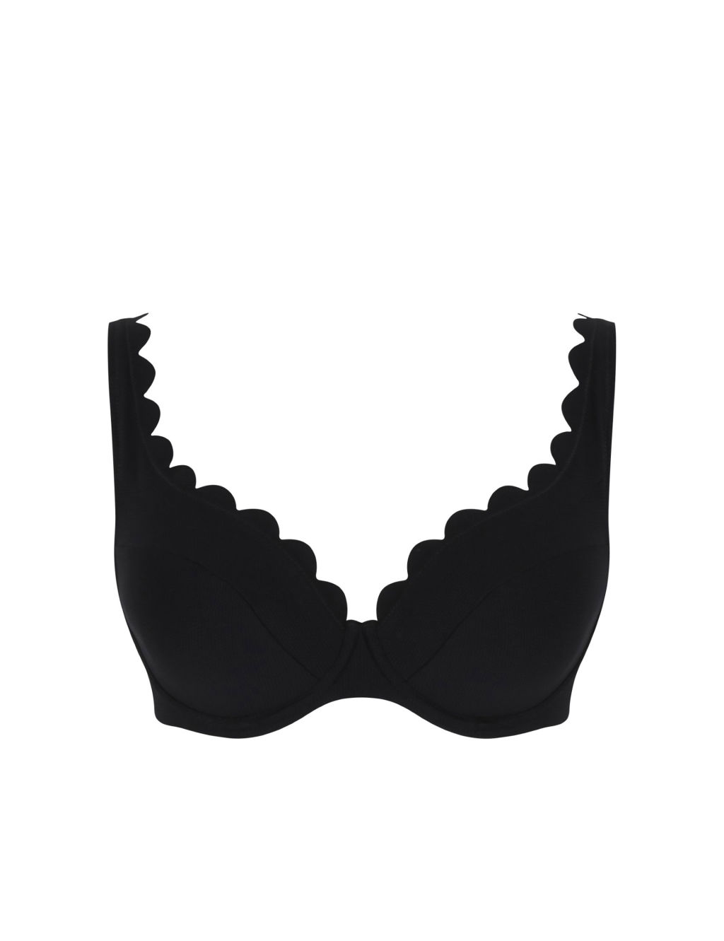 Spirit Lauren Wired Scallop Plunge Bikini Top Panache M S