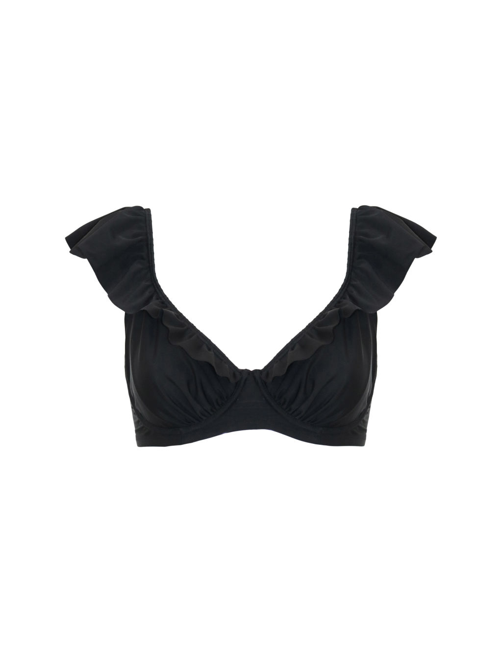 Bermuda Wired Frill Plunge Bikini Top Pour Moi M S