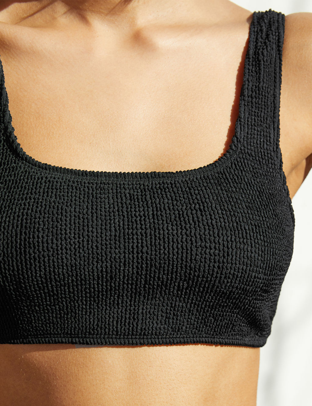 Ribbed Square Neck Bikini Top Albaray M S