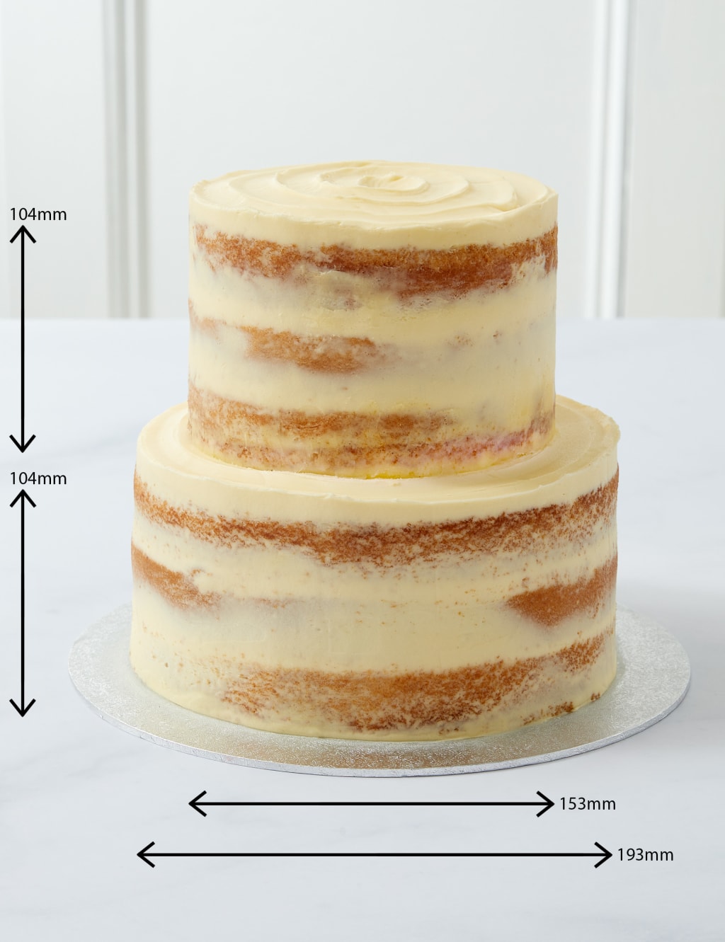 Vanilla Two Tier Naked Cake Serves M S
