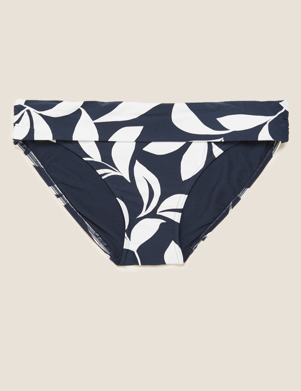 Leaf Print Roll Top Bikini Bottoms M S Collection M S IE