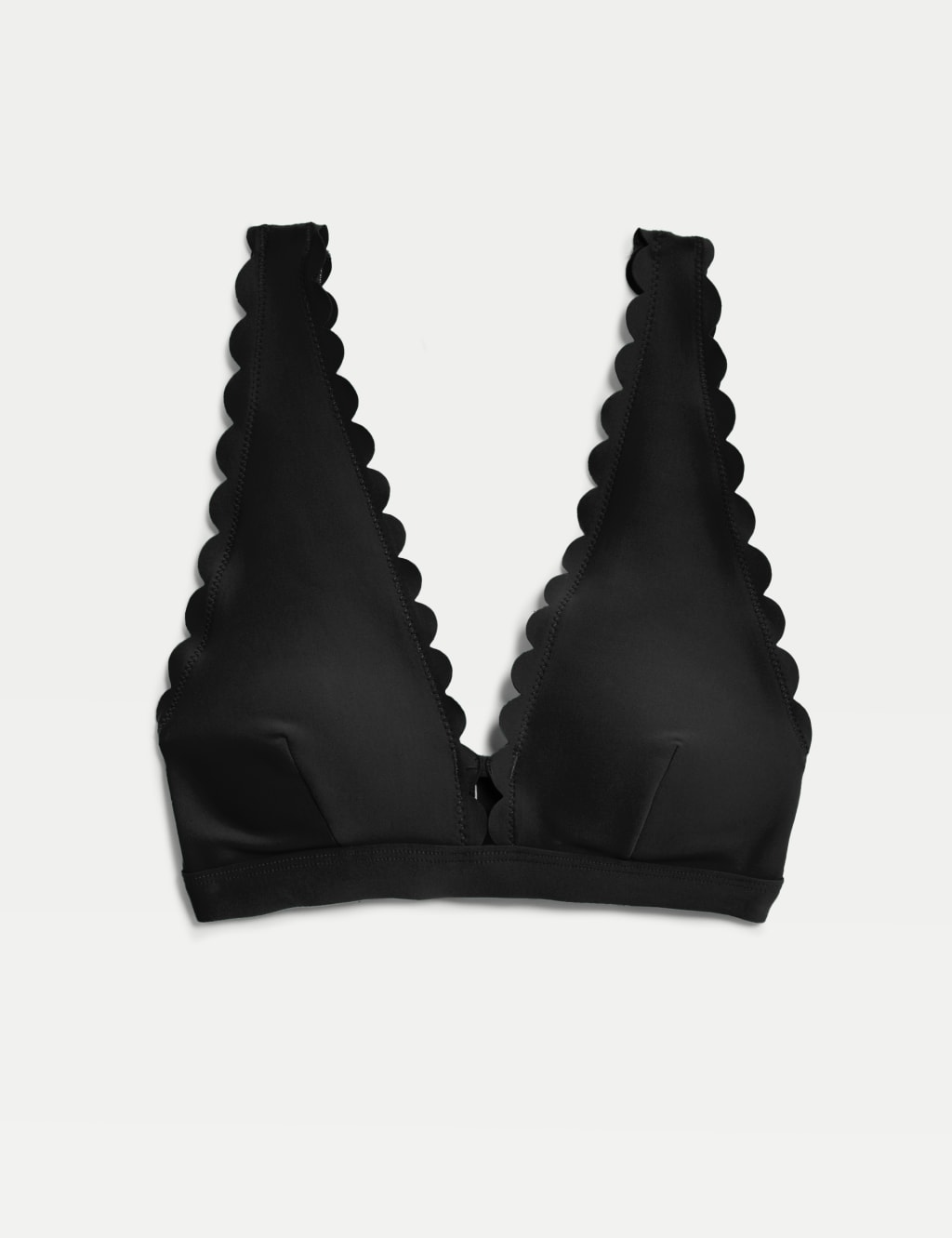 Neoprene Padded Scallop Plunge Bikini Top M S Collection M S