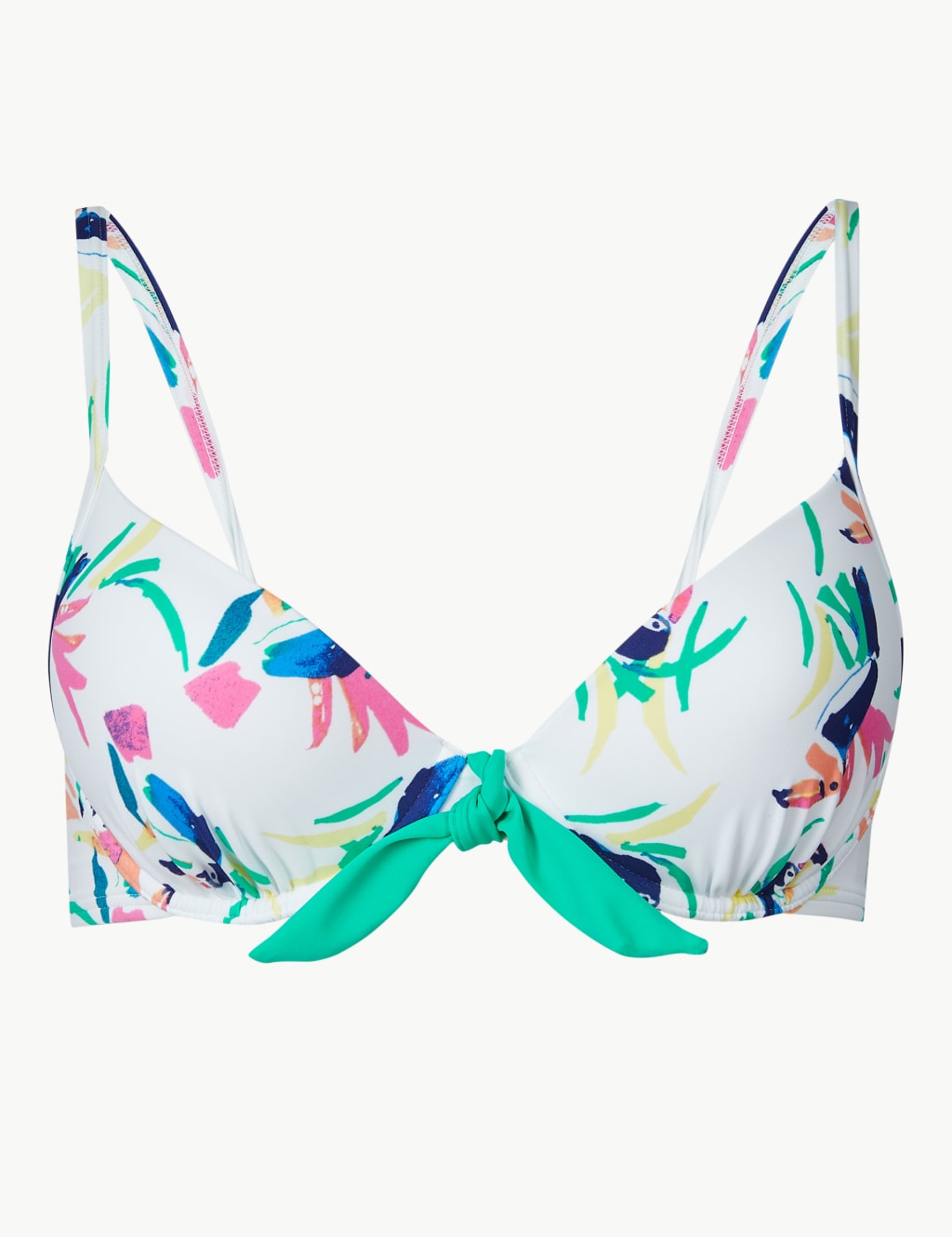 Toucan Print Plunge Bikini Top A G M S Collection M S
