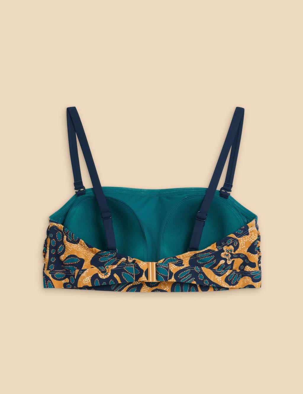 Printed Bandeau Bikini Top White Stuff M S