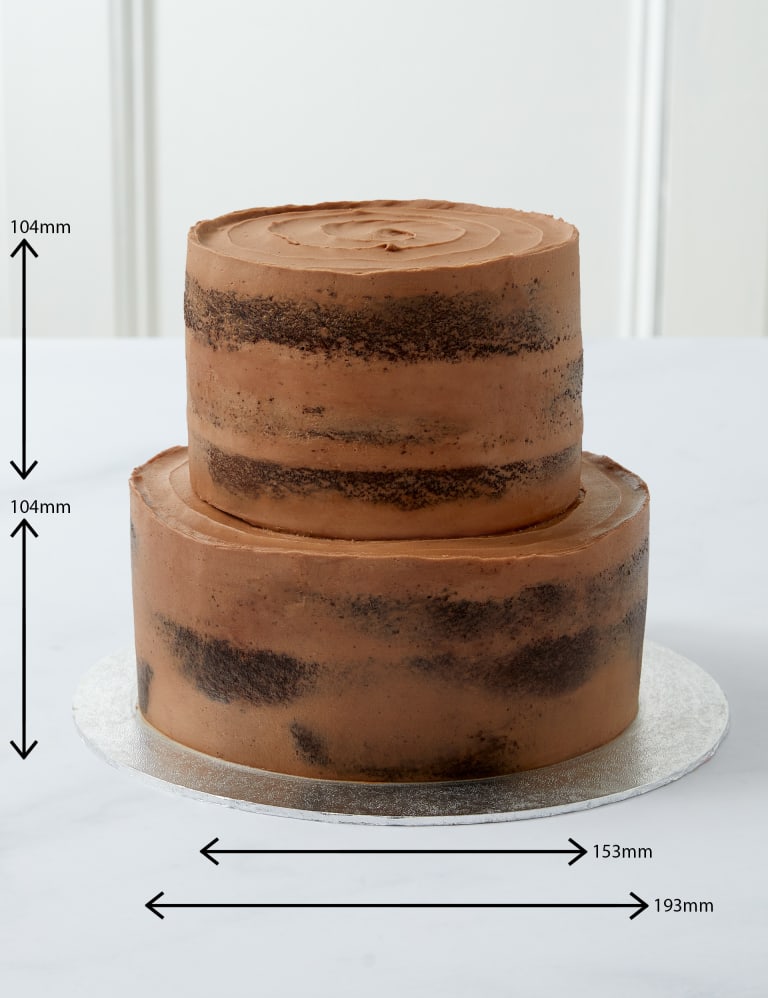 Chocolate Two Tier Naked Cake Serves M S
