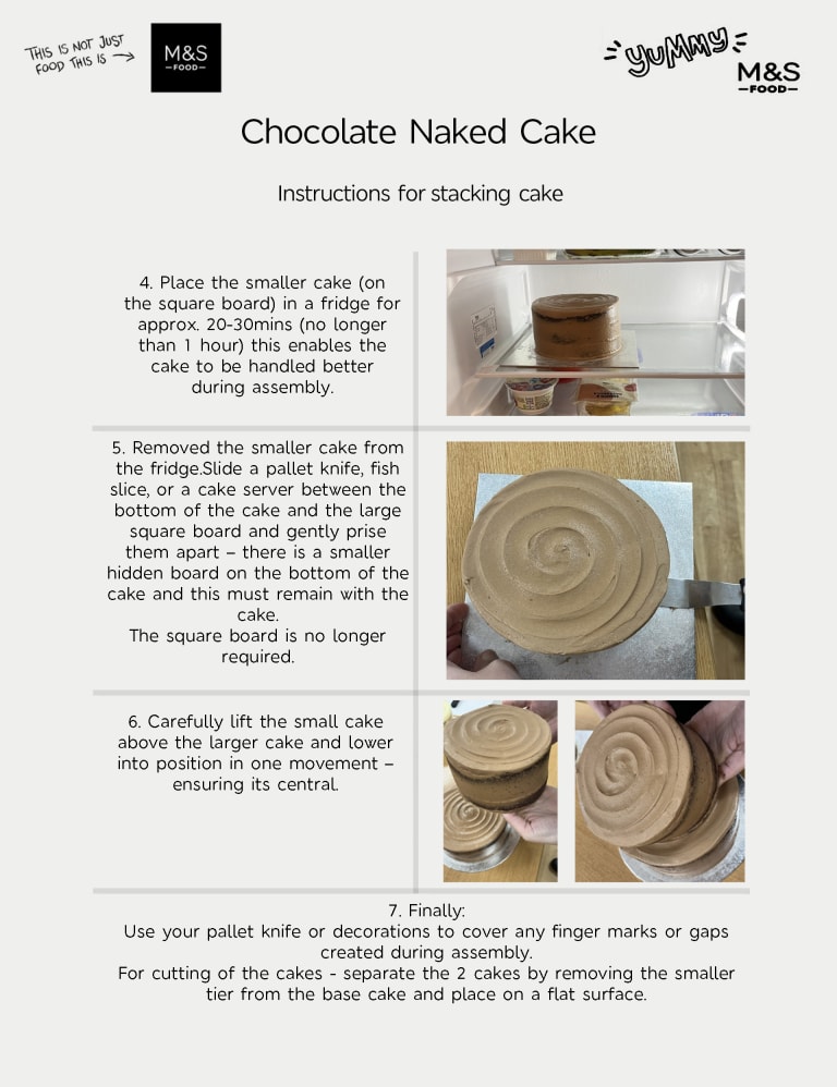 Chocolate Two Tier Naked Cake Serves 36 M S