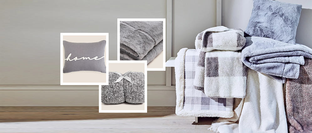 Selection of throws and cushions