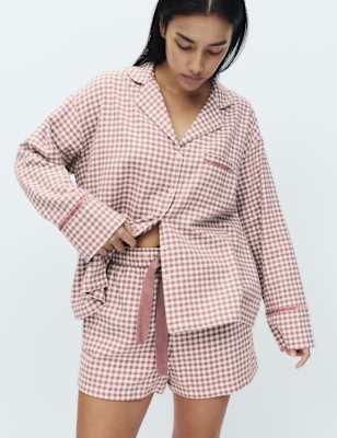 Pyjama De Noël Pur Coton à Carreaux Femmes UK 18 (EU 46
