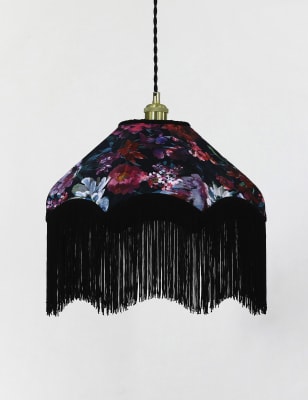 

M&S Collection Velvet Floral Print Ceiling Lamp Shade - Multi, Multi