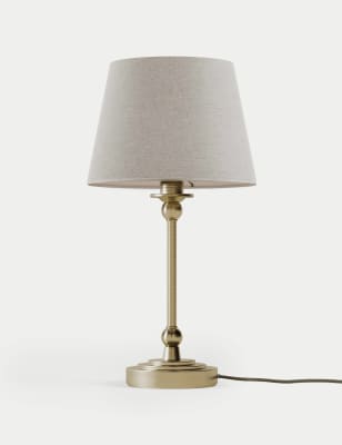 M&S Collection Blair Table Lamp - Antique Brass, Antique Brass,Black Mix