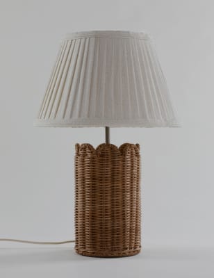 

M&S Collection Rattan Scalloped Table Lamp - Natural, Natural