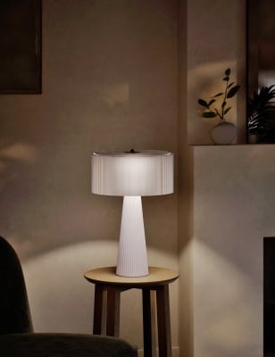 

M&S Collection Luca Table Lamp - White, White