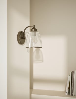 

M&S Collection Core Glass Wall Light, Antique Brass