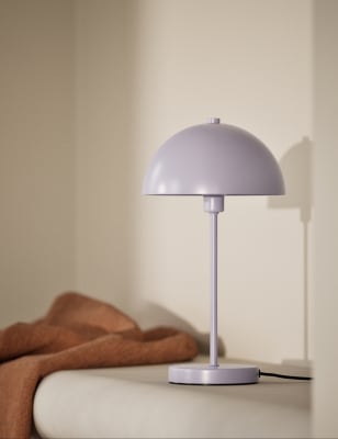 

M&S Collection Lámpara de mesa de metal con diseño de cúpula - Lila Nacarado, Lila Nacarado