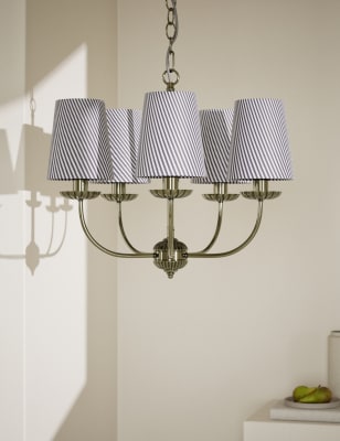 

M&S Collection Heritage Striped Chandelier - Antique Brass, Antique Brass