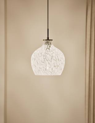 

M&S Collection Confetti Glass Pendant Ceiling Light - White, White