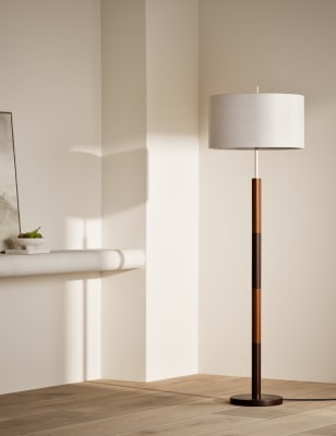 

M&S Collection Marlowe Floor Lamp - Wood, Wood