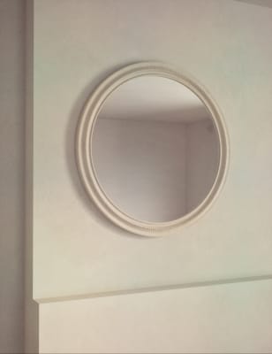 

M&S Collection Daphne Round Hanging Wall Mirror - White, White