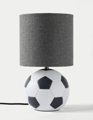 M&S Collection Football Table Lamp - White, White