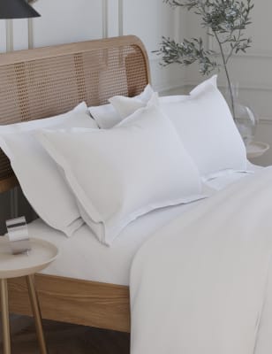 M&S Collection 2 Pack Egyptian Cotton 230 Thread Count Oxford Pillowcases - Ice White, Ice White,Cre