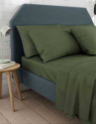 

M&S Collection Cotton Rich Flat Sheet - Soft Teal, Soft Teal