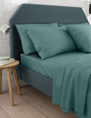 

M&S Collection Cotton Rich Flat Sheet - Soft Teal, Soft Teal