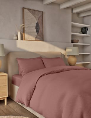 

M&S Collection Pure Brushed Cotton Bedding Set - Clay, Clay