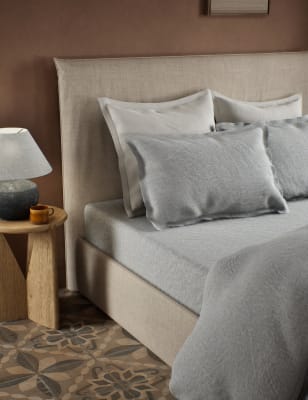 

M&S X Fired Earth Pure Brushed Cotton Twill Deep Fitted Sheet - Garden Folly, Garden Folly