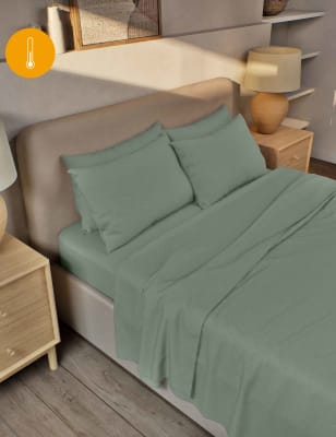 

M&S Collection Pure Brushed Cotton Flat Sheet - Dusty Green, Dusty Green