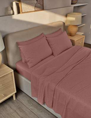 

M&S Collection Pure Brushed Cotton Flat Sheet - Clay, Clay