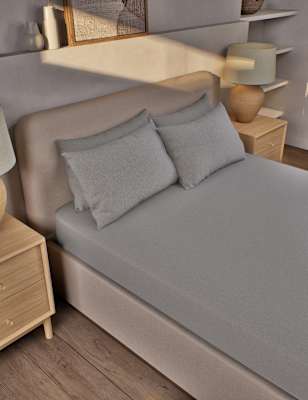 

M&S Collection Sábana bajera profunda 100% algodón cepillado - Grey Marl, Grey Marl
