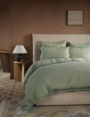 

M&S X Fired Earth Ropa de cama 100% algodón cepillado de sarga - Weald Green, Weald Green