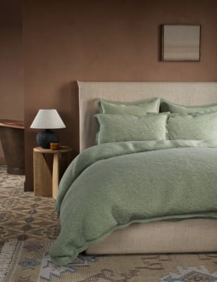 

M&S X Fired Earth Pure Brushed Cotton Twill Bedding Set - Weald Green, Weald Green