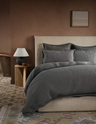 

M&S X Fired Earth Pure Brushed Cotton Twill Bedding Set - Charcoal, Charcoal