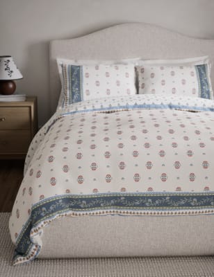 

M&S Collection Cotton Blend Floral Bedding Set - Blue Mix, Blue Mix