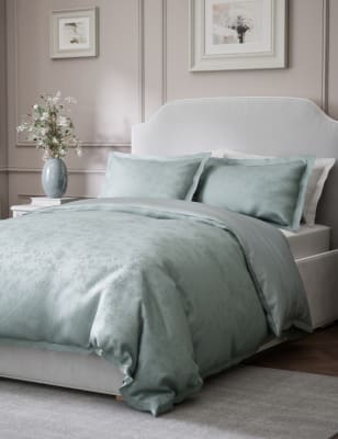 

M&S Collection Lyocell Senna Jacquard Bedding Set - Duck Egg, Duck Egg