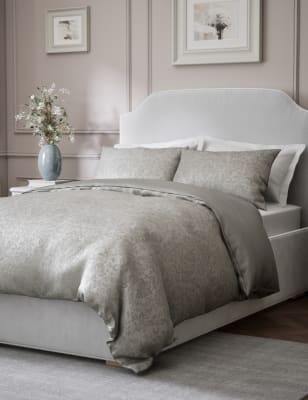 

M&S Collection Damast-Jacquard-Bettwäscheset aus reiner Baumwolle „Aurelie“ - Grey Mix, Grey Mix