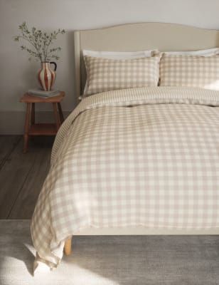 

M&S Collection Pure Cotton Gingham Bedding Set - Natural Mix, Natural Mix