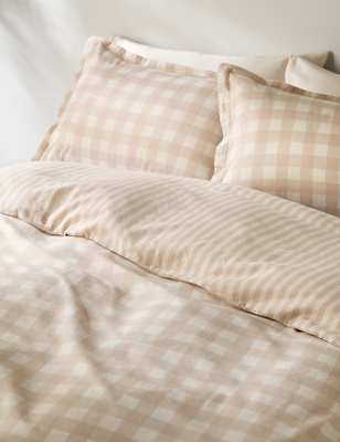 

M&S Collection Pure Cotton Gingham Bedding Set - Natural Mix, Natural Mix