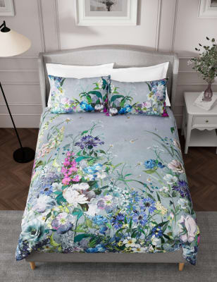 

M&S Collection Pure Cotton Sateen Wild Meadow Bedding Set - Grey Mix, Grey Mix