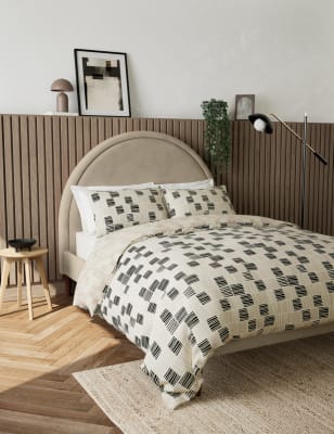 

M&S Collection Pure Cotton Geometric Bedding Set - Charcoal Mix, Charcoal Mix