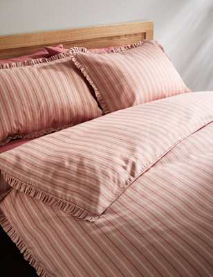 

M&S Collection Pure Cotton Striped Bedding Set - Pink Mix, Pink Mix