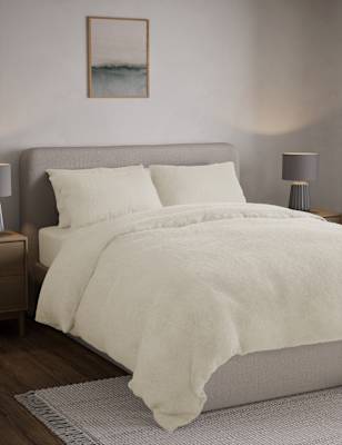 

M&S Collection Bettwäscheset aus Fleece mit Teddymotiv - Cream, Cream