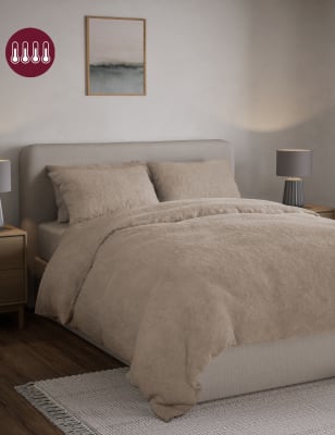 

M&S Collection Teddy Fleece Bedding Set - Neutral, Neutral