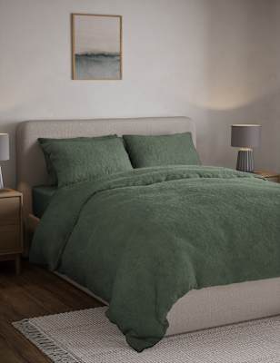 

M&S Collection Teddy Fleece Bedding Set - Moss Green, Moss Green