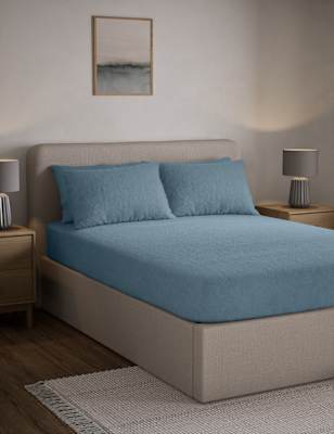 

M&S Collection Teddy Fleece Deep Fitted Sheet, Blue
