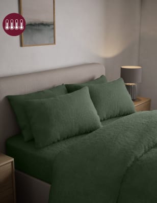 

M&S Collection 2er-Pack Kissenbezüge aus Teddy-Fleece - Moosgrün, Moosgrün